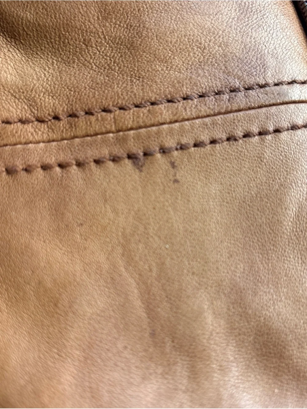 Vintage Fossil Stanton Top Zip Crossbody Leather Satchel
